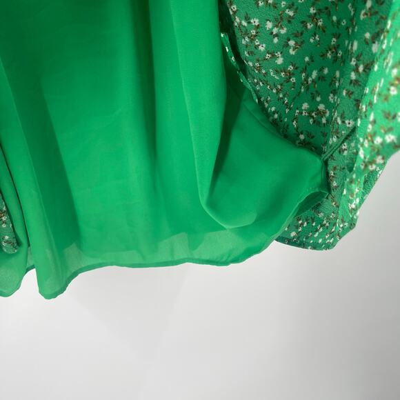 CECE Dress Size Extra Small Green Halter Swing Floral Tie Back Harmony Blossoms - Picture 8 of 10